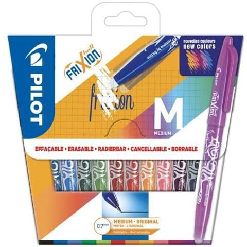 Tasca Di 12 Rollerblade Cancellabili - Frixion Ball - Punta Media - Nero, Blu, Rosso, Verde, Azzurro, Corallo, Inchiostro Shelter - Foto 1