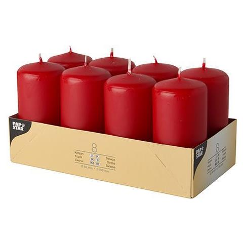 17987 candela di cera Cilindro Rosso 8 pz - Foto 1