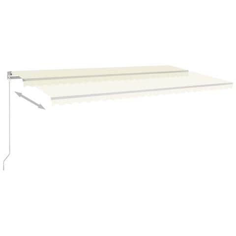 Tenda da Sole Retrattile Manuale con LED 600x350 cm Crema - Foto 2