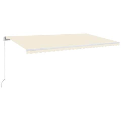 Tenda da Sole Retrattile Manuale con LED 600x350 cm Crema - Foto 1