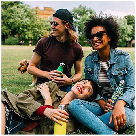 Di Chilly Water Bottle Acciaio Inossidabile E Riutilizzabili A Tenuta Stagna Sudore Libero Tutto Nero 260ml - Foto 4