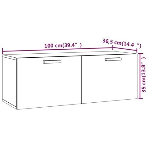Mobile Pensile Rovere Fumo 100x36,5x35 Cm Legno Multistrato - Foto 11