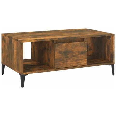 Tavolino Da Salotto Rovere Fumo 90x50x36,5 Cm Legno Multistrato - Foto 1