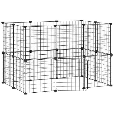 Gabbia per Animali 20 Pannelli con Porta Nera 35x35 cm Acciaio - Foto 1
