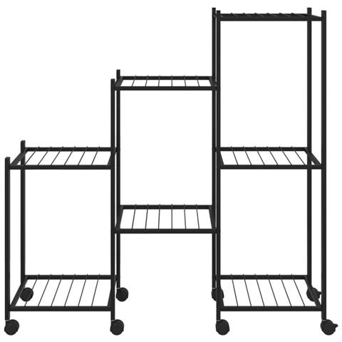 Portafiori Con Ruote 83x25x83,5 Cm Ferro Nero - Foto 3