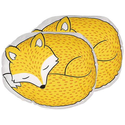 Set Di 2 Cuscini Dhanbad Cotone 50 X 40 Cm Giallo Volpe - Foto 2