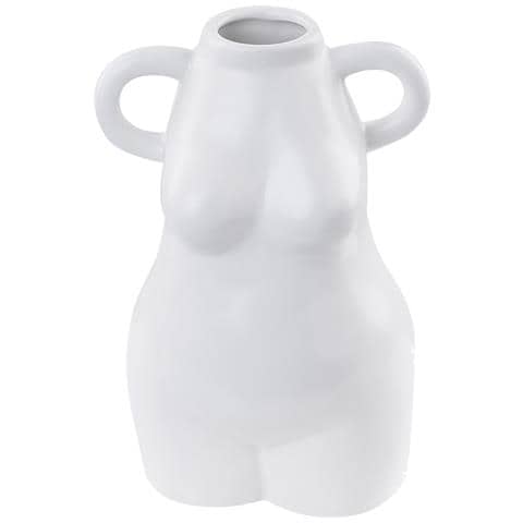 Vaso Da Fiori Aigio Realizzato A Mano Ceramica Bianco - Foto 2
