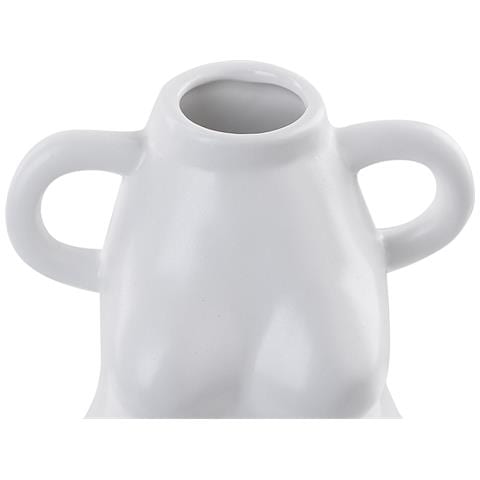 Vaso Da Fiori Aigio Realizzato A Mano Ceramica Bianco - Foto 6