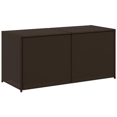 Contenitore Da Giardino Marrone 283l In Polyrattan - Foto 1