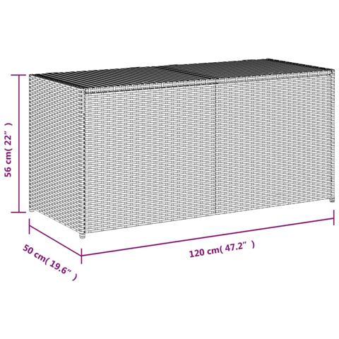Contenitore Da Giardino Marrone 283l In Polyrattan - Foto 2