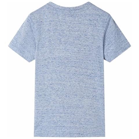 Maglietta Da Bambino A Maniche Corte Blu Mélange 128 - Foto 2