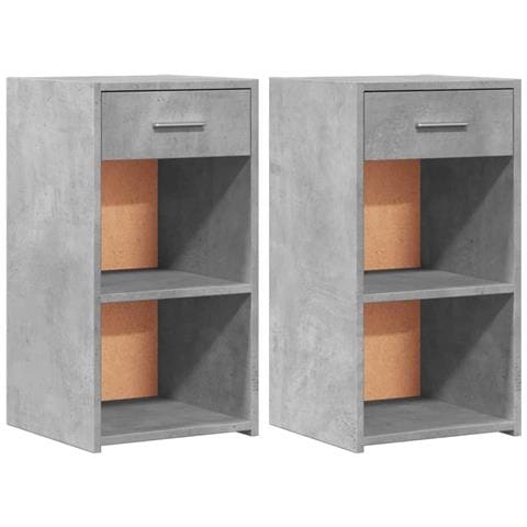 Comodini 2 Pz Grigio Cemento 35x34x65 Cm In Legno Multistrato - Foto 2