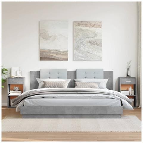 Comodini 2 Pz Grigio Cemento 35x34x65 Cm In Legno Multistrato - Foto 3