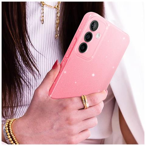 Cover Per Samsung Galaxy S23 Fe Silicone Glitter Fotocamera Protetta - Foto 5