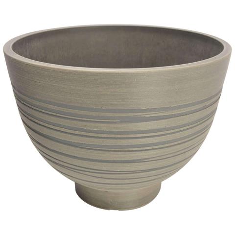 Vaso Tondo A Ciotola Da Giardino In Fibra Di Argilla 13x13x12 Cm Buganvillee - Black - Foto 1