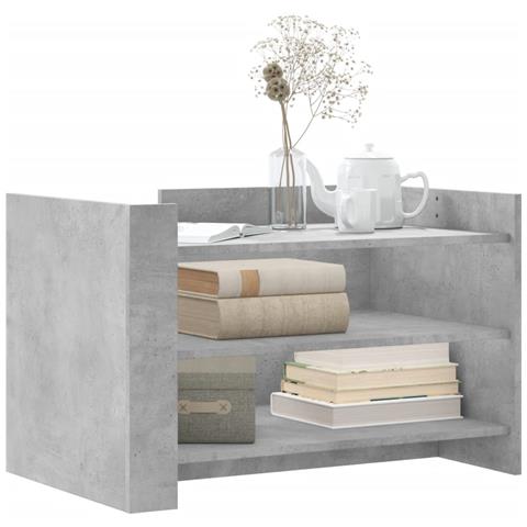 Tavolino Salotto Grigio Cemento 80x50x50 Cm Legno Multistrato - Foto 3