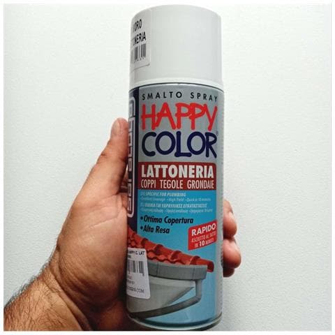 Testa Di Moro Semilucido Bomboletta Vernice Happy Color Lattoneria Spray 400ml Per Lamiera Legno Ferro Muro Carta - Foto 1