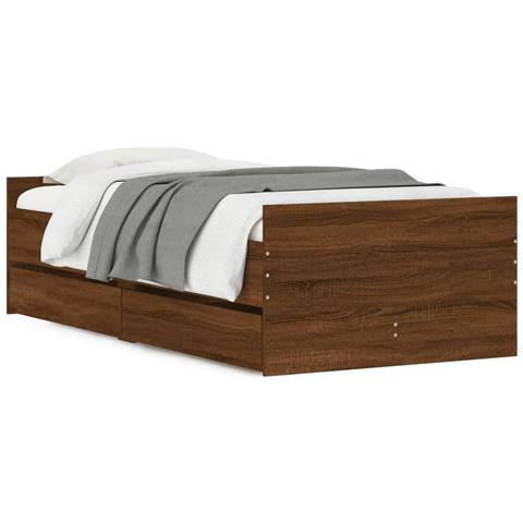 Giroletto Con Cassetti Rovere Marrone 75x190 Cm Small Single - Foto 2