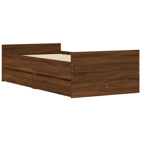 Giroletto Con Cassetti Rovere Marrone 75x190 Cm Small Single - Foto 3