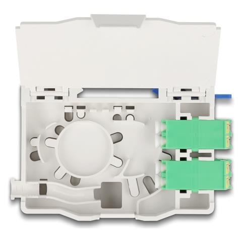 Scatola di connessione per fibra ottica per guida DIN con supporto per giunzione e accoppiatore 4 x LC Duplex - Foto 2