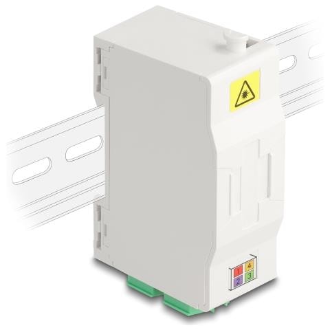 Scatola di connessione per fibra ottica per guida DIN con supporto per giunzione e accoppiatore 4 x LC Duplex - Foto 1