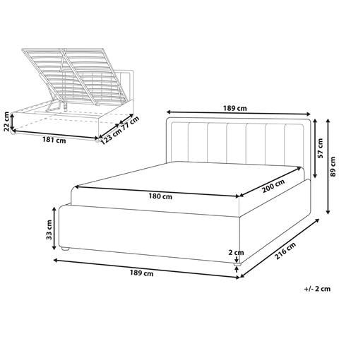 Letto Contenitore Bouclé Montlaur 180 X 200 Cm Bianco - Foto 7