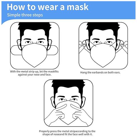 Maschera Ffp2 Protettiva 5 Strati Certificata Ce - Confezione Da 20 Pz, Comfort E Sicurezza - Foto 4