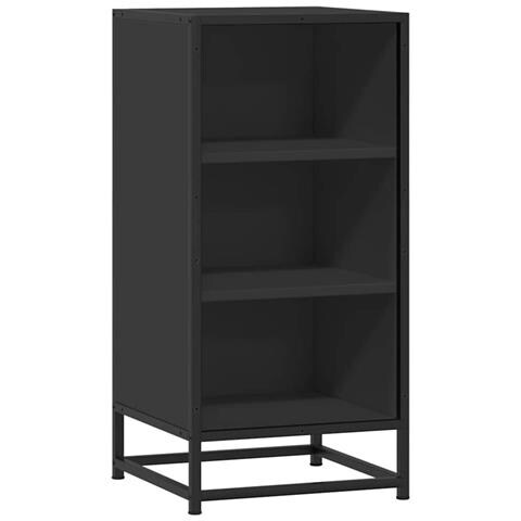 Credenza Rovere Nera 35,5x35x76 Cm In Truciolato E Metallo - Foto 2