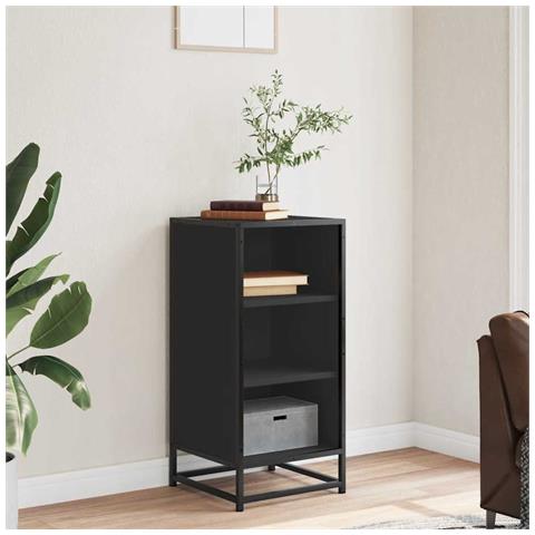 Credenza Rovere Nera 35,5x35x76 Cm In Truciolato E Metallo - Foto 3