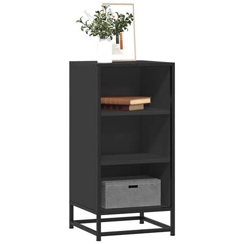 Credenza Rovere Nera 35,5x35x76 Cm In Truciolato E Metallo - Foto 1