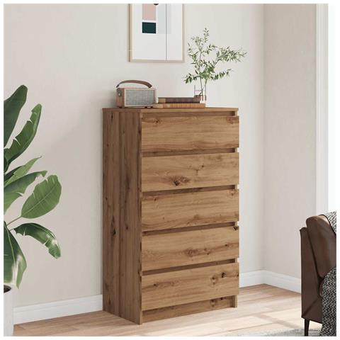 Cassettiera Rovere Artigianale 60x36x103cm In Legno Multistrato - Foto 3