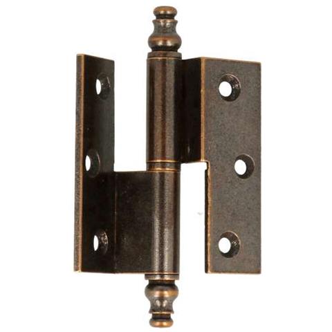 2 Pezzi - Cerniere Curve Alte Ottone Bronzato - 50x40mm - Sinistra - Foto 1