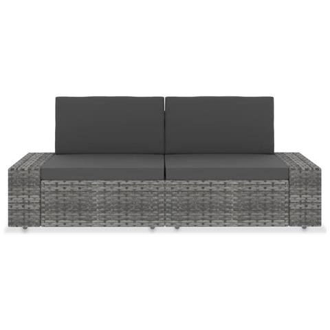 Lusso Casadino -  Divano Modulare A 2 Posti In Polyrattan Grigio - Foto 1