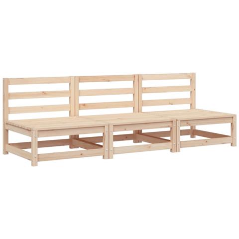 Lusso Casadino - Divani Da Giardino Senza Braccioli 3pz 70x70x67cm Massello Pino - Foto 1
