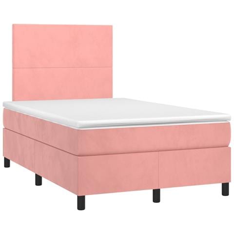 Giroletto a Molle con Materasso Rosa 120x190 cm in Velluto - Foto 1