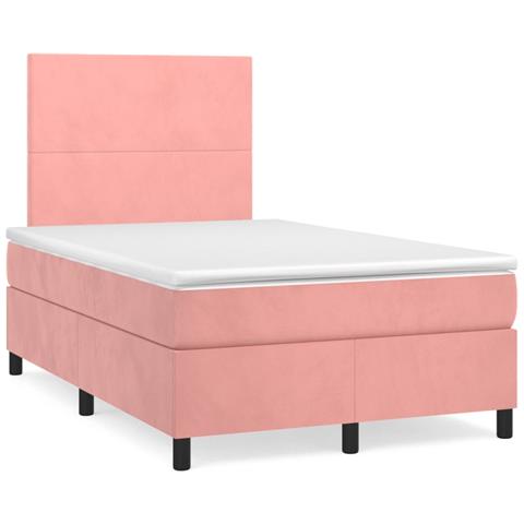 Giroletto a Molle con Materasso Rosa 120x190 cm in Velluto - Foto 2