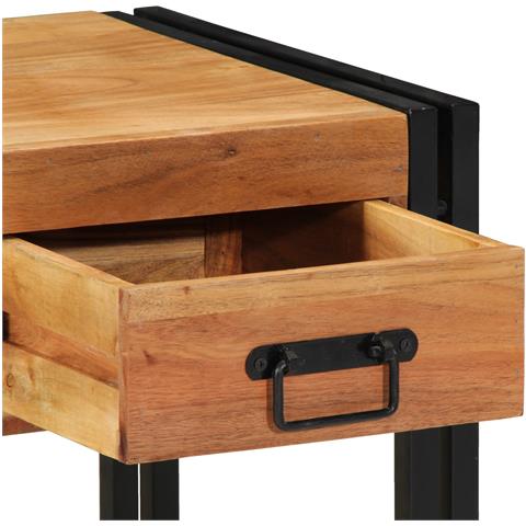 Comodino 40x40x50 cm in Legno Massello di Acacia - Foto 9