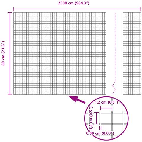 Recinzione in Filo Saldato Grigio 0,6x25 m Acciaio - Foto 8