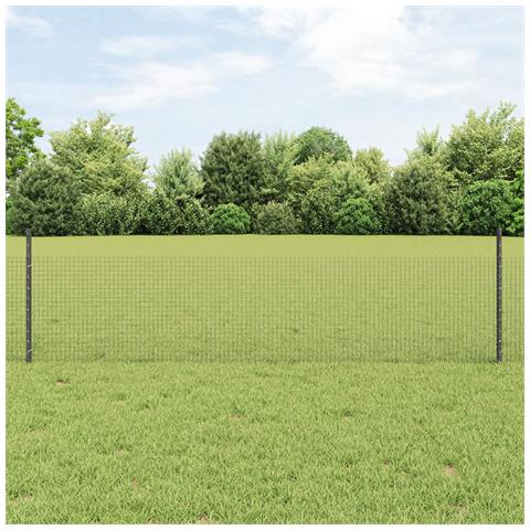 Recinzione in Rete Saldato con 22 Pali in U Grigio 0.5x50 m Acciaio - Foto 2