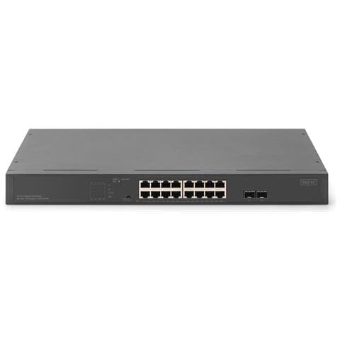 Switch di rete Gigabit a 16 porte, 19 pollici, non gestito, 2 porte uplink, SFP - Foto 2