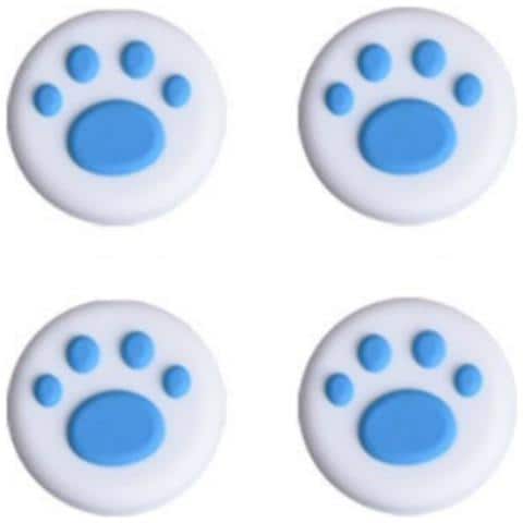 Set Di 4 Protezioni Joystick Paradise Switch 2 - Copri-levette In Silicone A Forma Di Zampa Di Gatto White+blue - Foto 1