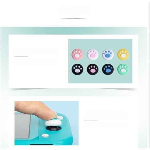 Set Di 4 Protezioni Joystick Paradise Switch 2 - Copri-levette In Silicone A Forma Di Zampa Di Gatto White+blue - Foto 2