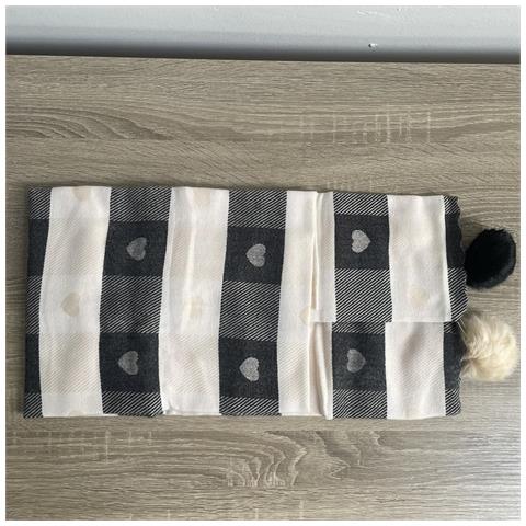 Sciarpa Pashmina Da Donna, Color Crema Con Cuori - Foto 1