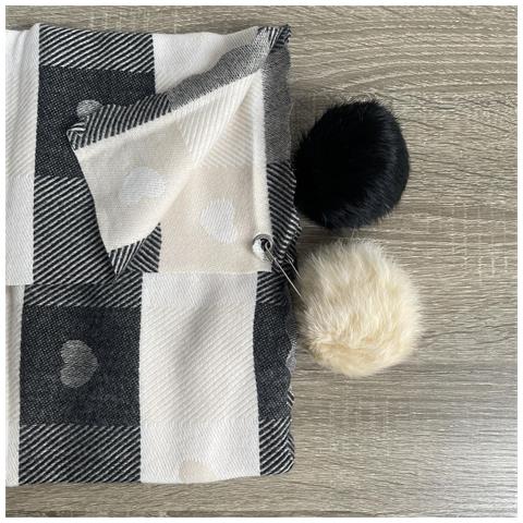 Sciarpa Pashmina Da Donna, Color Crema Con Cuori - Foto 3