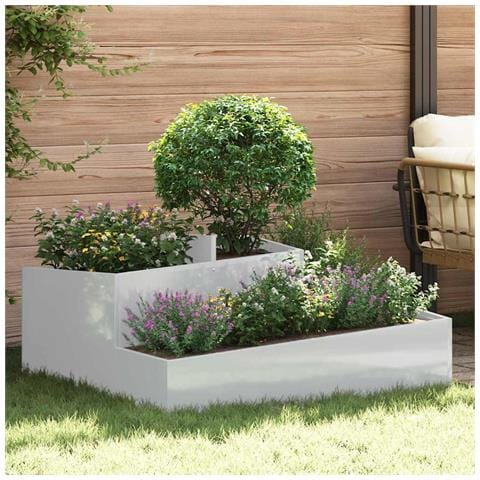 Vaso da giardino Argento 100 x 100 x 50 cm Acciaio zincato - Foto 2