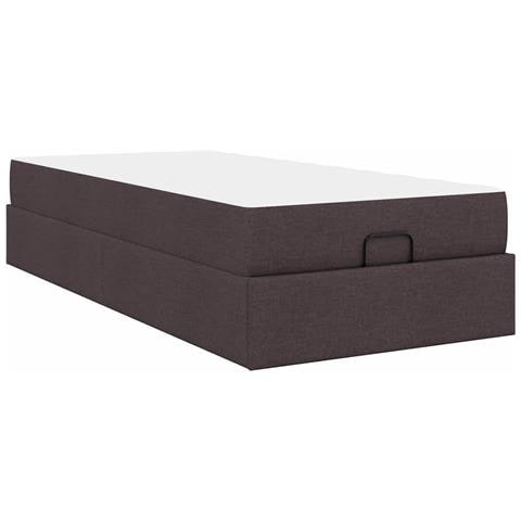 Struttura del letto Marrone scuro 90 x 200 cm Tessuto - Foto 9