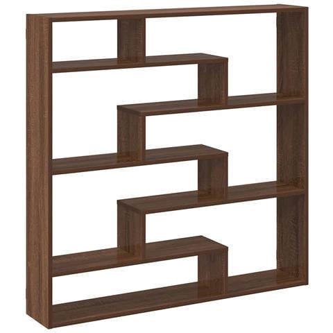 Mensola a Cubo da Parete 7 Scomparti Truciolato Rovere Marrone - Foto 1