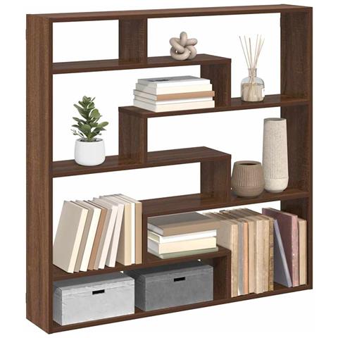 Mensola a Cubo da Parete 7 Scomparti Truciolato Rovere Marrone - Foto 2