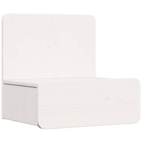 Comodino Bianco 44 x 32.5 x 40 cm Legno di pino massello - Foto 1