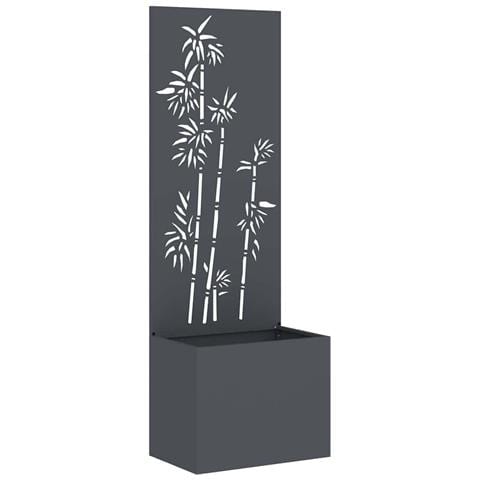 Vaso da Giardino con Pannello Decorativo Antracite 50 x 140 cm - Foto 1